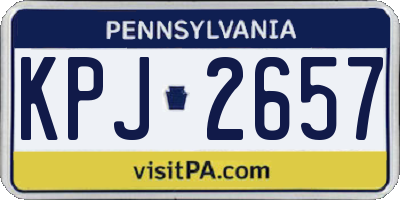 PA license plate KPJ2657