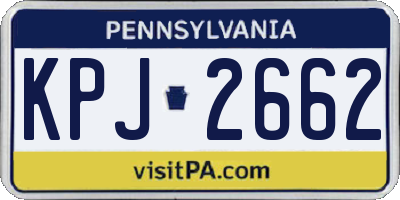 PA license plate KPJ2662