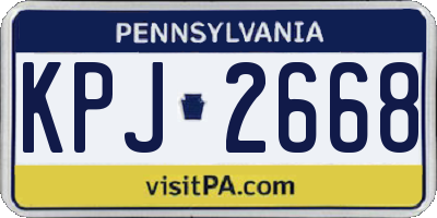 PA license plate KPJ2668