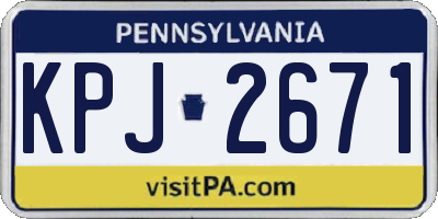 PA license plate KPJ2671