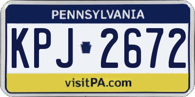 PA license plate KPJ2672