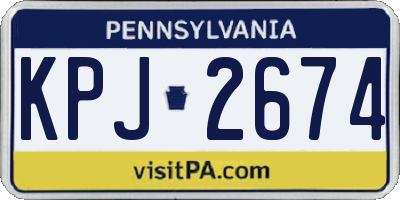 PA license plate KPJ2674