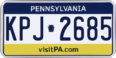 PA license plate KPJ2685