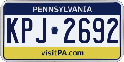 PA license plate KPJ2692