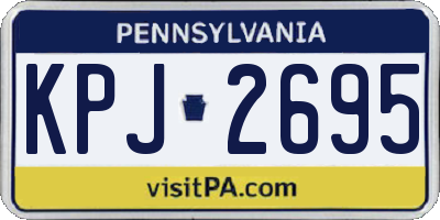 PA license plate KPJ2695