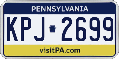 PA license plate KPJ2699