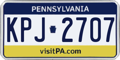 PA license plate KPJ2707