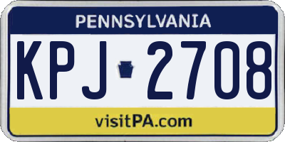 PA license plate KPJ2708