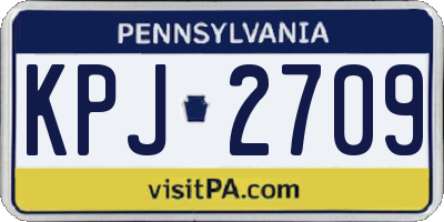 PA license plate KPJ2709