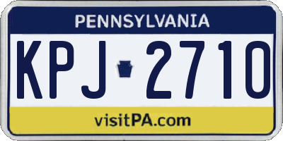 PA license plate KPJ2710