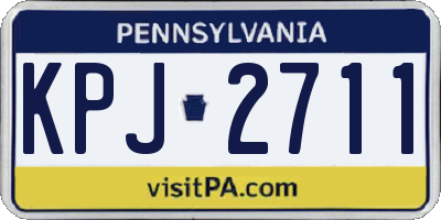 PA license plate KPJ2711