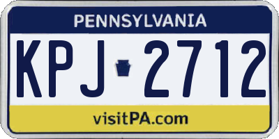 PA license plate KPJ2712