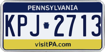 PA license plate KPJ2713