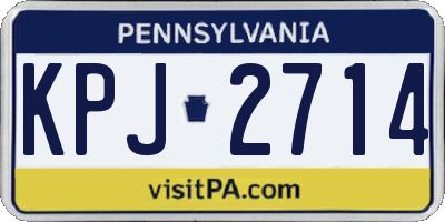 PA license plate KPJ2714