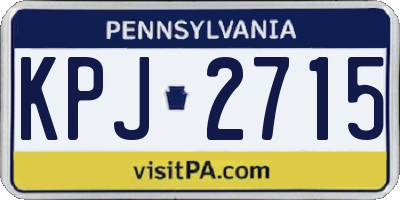 PA license plate KPJ2715