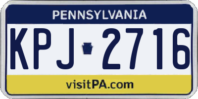 PA license plate KPJ2716