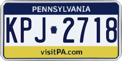 PA license plate KPJ2718