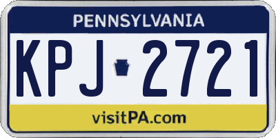 PA license plate KPJ2721