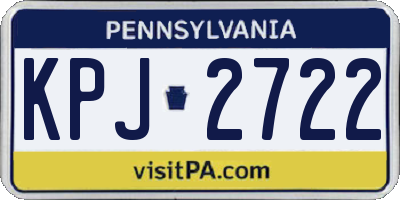 PA license plate KPJ2722