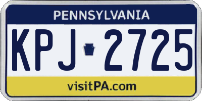 PA license plate KPJ2725