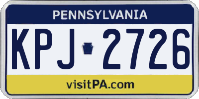 PA license plate KPJ2726