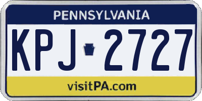 PA license plate KPJ2727