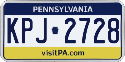 PA license plate KPJ2728