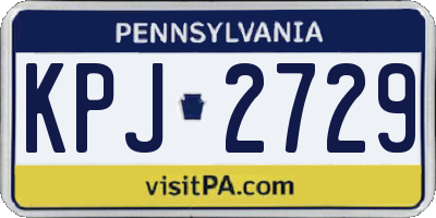 PA license plate KPJ2729