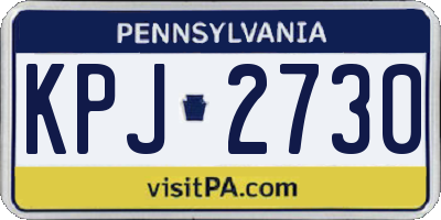 PA license plate KPJ2730