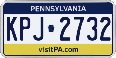 PA license plate KPJ2732