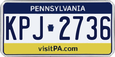 PA license plate KPJ2736