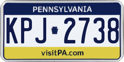 PA license plate KPJ2738