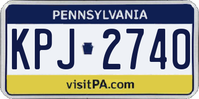 PA license plate KPJ2740