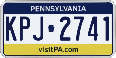 PA license plate KPJ2741