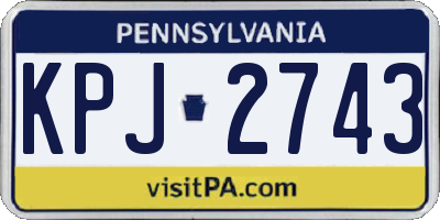 PA license plate KPJ2743