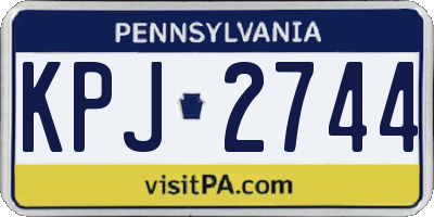 PA license plate KPJ2744