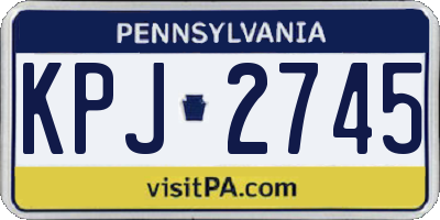 PA license plate KPJ2745