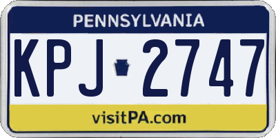 PA license plate KPJ2747
