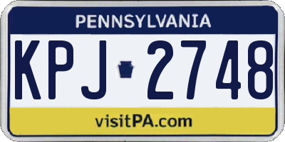 PA license plate KPJ2748