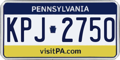 PA license plate KPJ2750