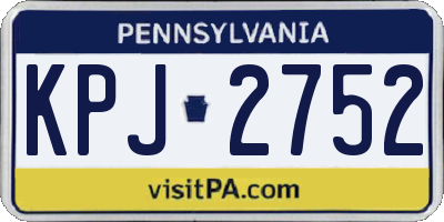 PA license plate KPJ2752