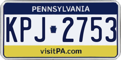 PA license plate KPJ2753