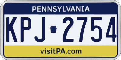 PA license plate KPJ2754