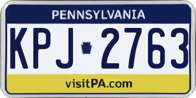 PA license plate KPJ2763