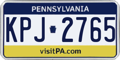 PA license plate KPJ2765