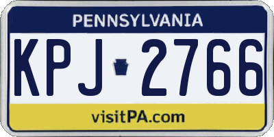 PA license plate KPJ2766