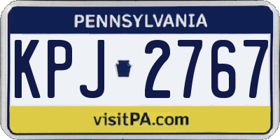 PA license plate KPJ2767