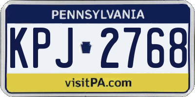 PA license plate KPJ2768