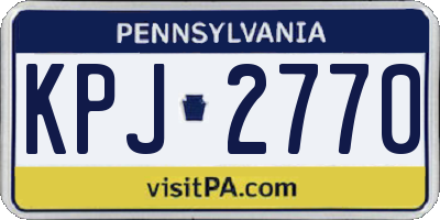 PA license plate KPJ2770