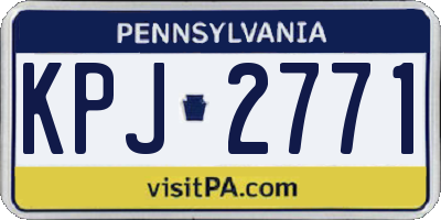 PA license plate KPJ2771